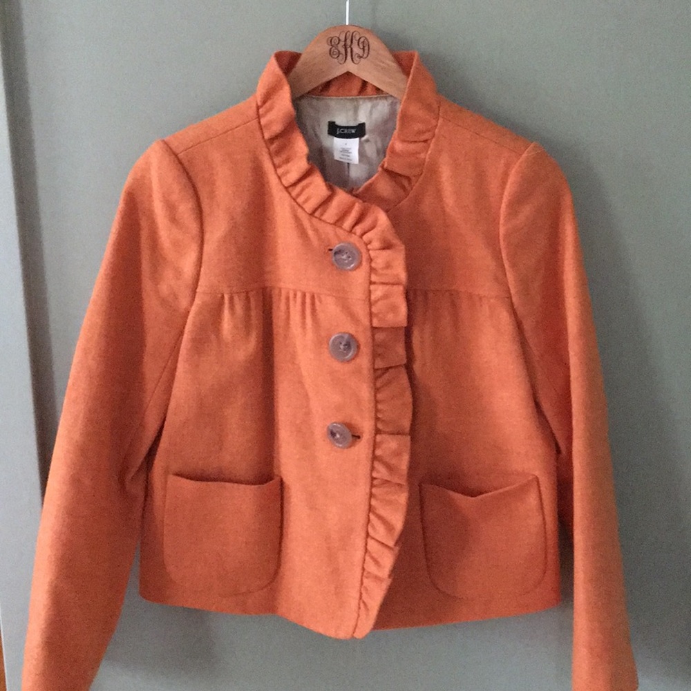 🍁🍂🌾J Crew Wool Blazer with Ruffle Detailing